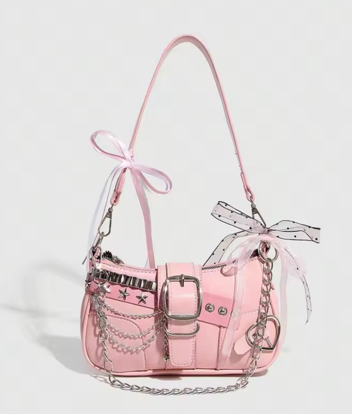 Y2K Baddie Chain Baguette Bag