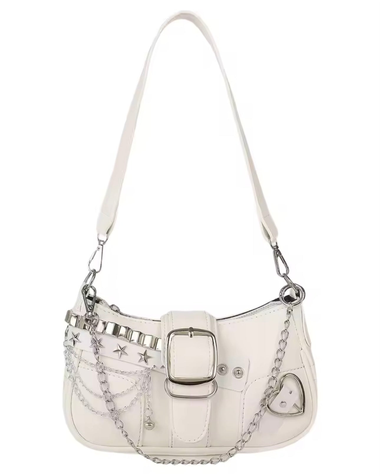 Y2K Baddie Chain Baguette Bag